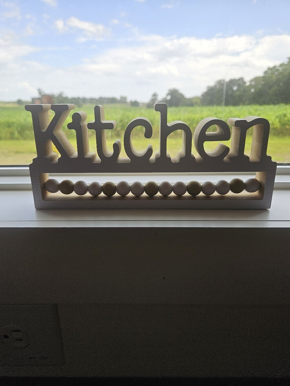 Kitchen Decorative Wooden Sign - White